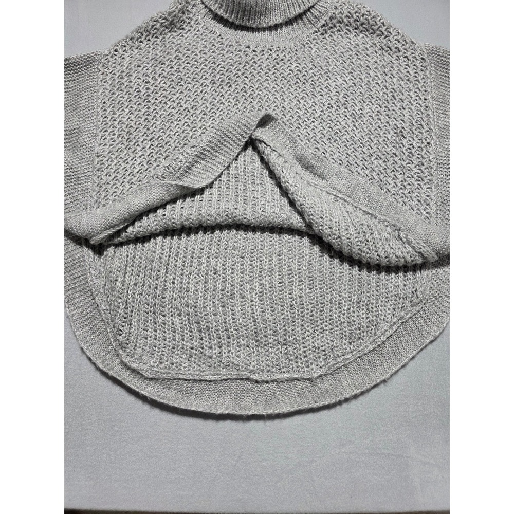 Lauren Conrad Grey Knit Turtleneck Poncho WLC74LP05 OS Grey Cape Sweater - Picture 7 of 11